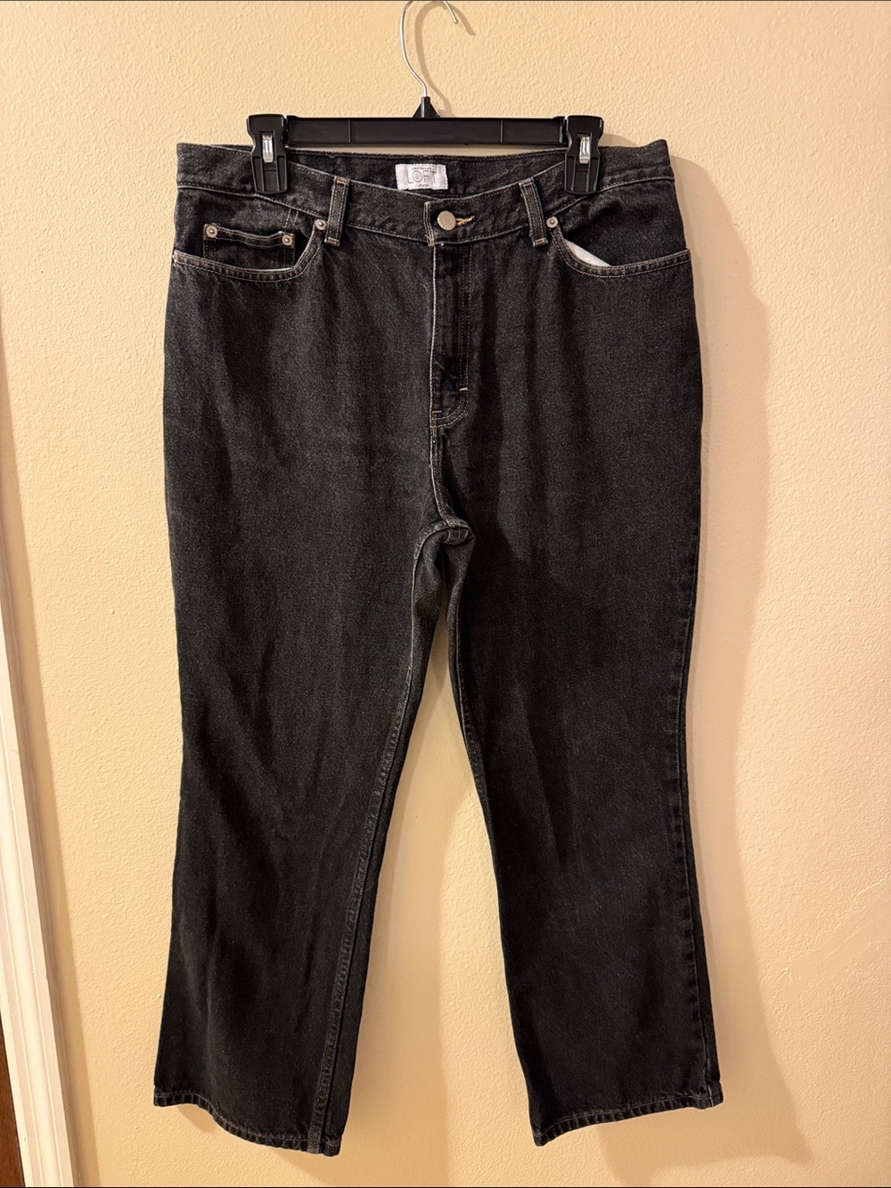 LOFT Black Straight-Leg Jeans